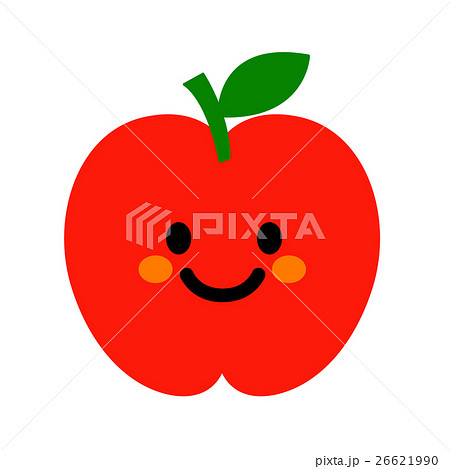 顔つきりんごのイラスト素材 26621990 Pixta