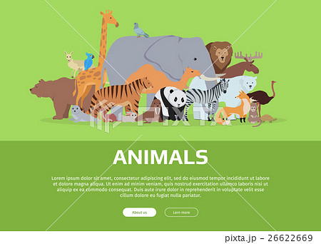 Animals Banner Website Templateのイラスト素材