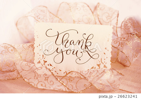 Greeting card for the holiday with text Thank you Greeting card for the holiday with text Thank you 26623241