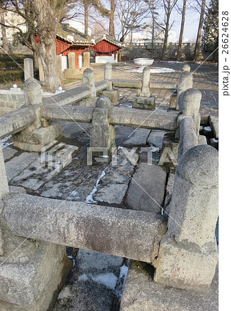 鄭夢周が暗殺された善竹橋 北朝鮮 開城 の写真素材