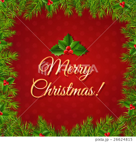 Xmas Framework With Holly Berry And Snowflake 26624815
