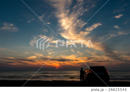 千里浜渚ドライブウェイの夕焼け 千里浜渚ドライブウェイの夕焼け 26625543