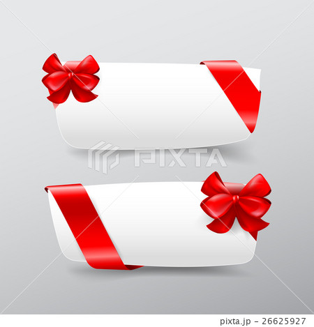 043 Collection of white tag banner with red ribbon 043 Collection of white tag banner with red ribbon 26625927