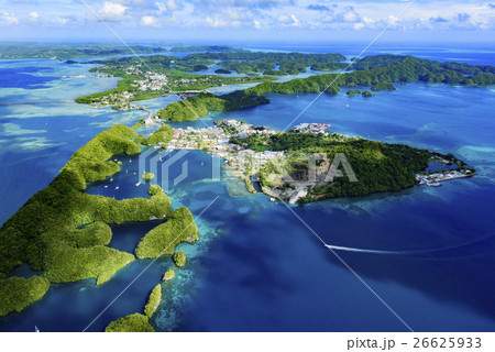 パラオ　マラカル島とコロールの全景 - 世界遺産 - 26625933