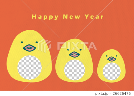Happy New Bird! オヤコトリ (フレーム・黄色) 年賀状 2017酉年 イラスト Happy New Bird! オヤコトリ (フレーム・黄色) 年賀状 2017酉年 イラスト 26626476