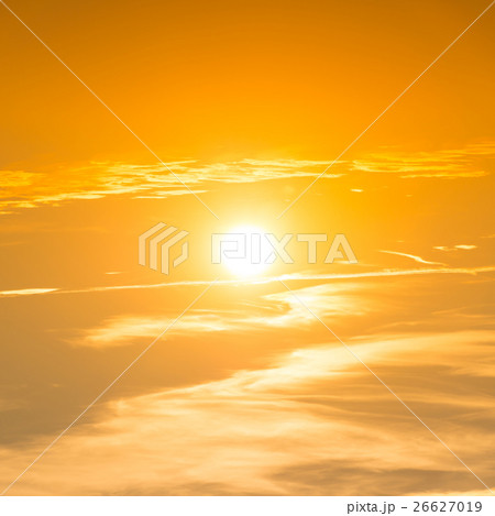 Sunset in the sky with orange clouds Sunset in the sky with orange clouds 26627019