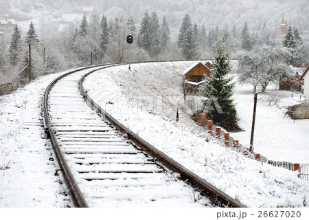 Railway in snow Railway in snow 26627020