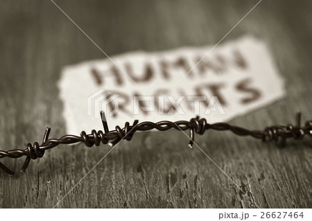 barbed wire and text human rights 26627464