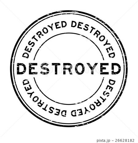 Grunge black destroy round shape rubber stamp 26628182