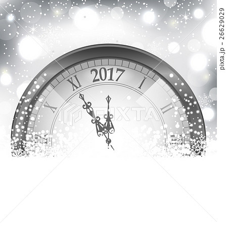 2017 New Year Midnight, Snowing Background with 2017 New Year Midnight, Snowing Background with 26629029