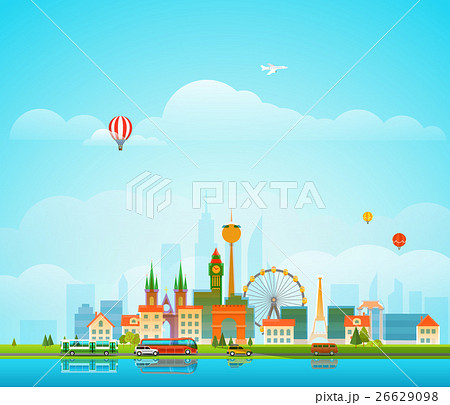 Modern cityscape vector illustration 26629098