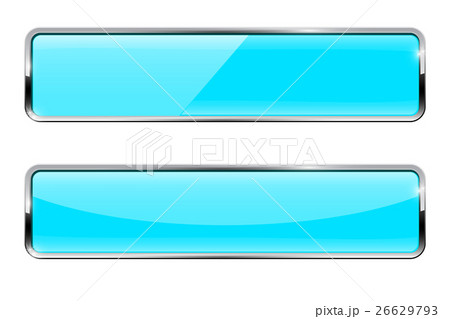 Blue turquoise buttons. Rectangular web icons with 26629793