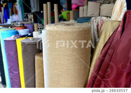 Fabric on rool for sale at the textiles market Fabric on rool for sale at the textiles market 26630557