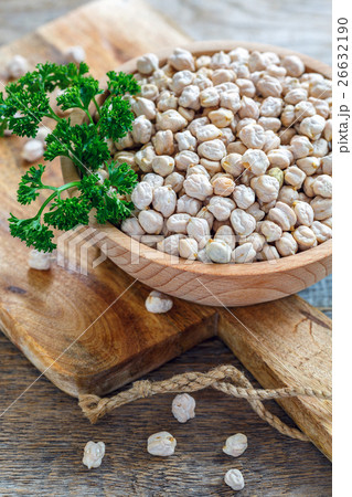 Chickpeas grains and parsley. Chickpeas grains and parsley. 26632190