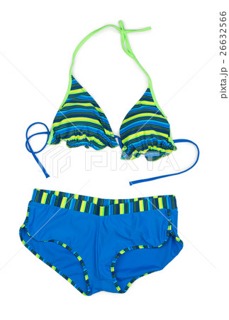 Trendy blue striped swimsuit 26632566
