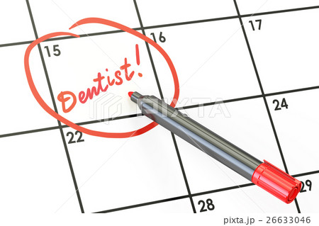 Dentist date on calendar concept, 3D rendering 26633046