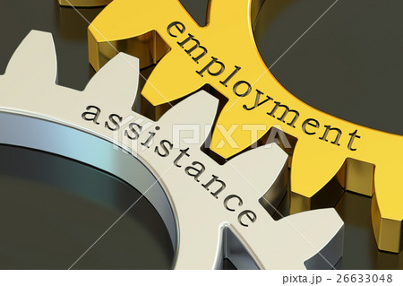 employment assistance concept on the gearwheels employment assistance concept on the gearwheels 26633048