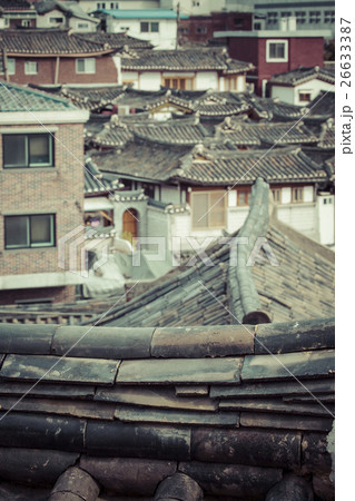 Bukchon Hanok Village in Seoul, South Korea. Bukchon Hanok Village in Seoul, South Korea. 26633387