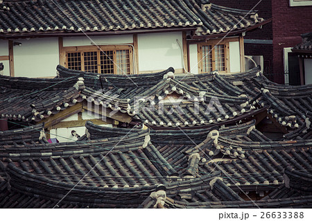 Bukchon Hanok Village in Seoul, South Korea. Bukchon Hanok Village in Seoul, South Korea. 26633388