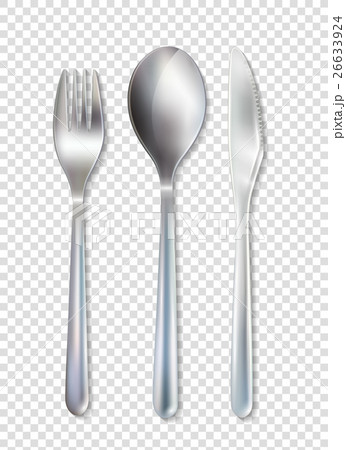 Stainless Cutlery Tableware Set Transparentのイラスト素材