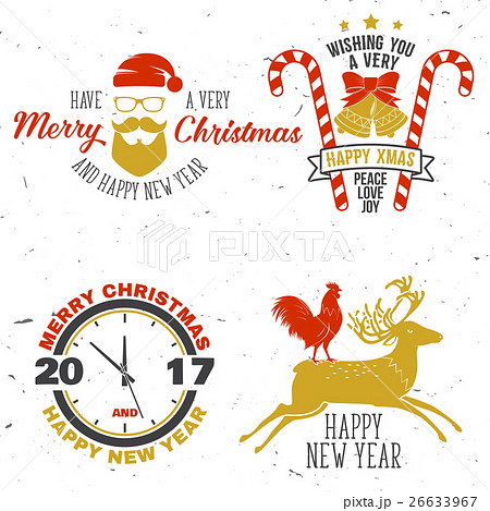 Set of Merry Christmas and Happy New Year 2017 Set of Merry Christmas and Happy New Year 2017 26633967