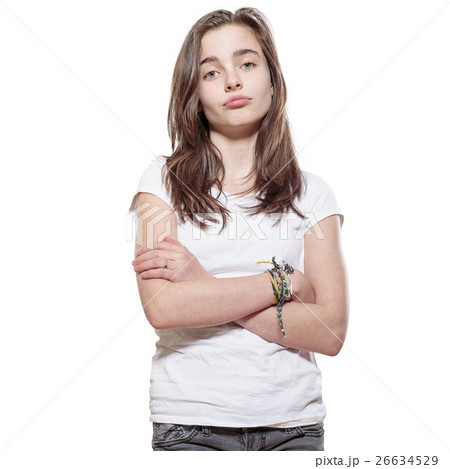 portrait of a sulky teenage girl 26634529