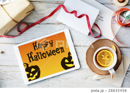 Halloween Trick Treat Spooky Creepy Pumpkin Concept Halloween Trick Treat Spooky Creepy Pumpkin Concept 26635456