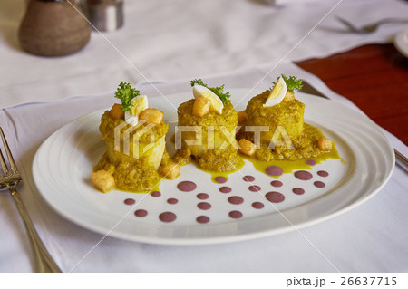 Traditional Peruvian Meal Called Ocopa Arequipena 26637715