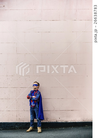Superhero Little Boy Imagination Freedom Happiness Concept Superhero Little Boy Imagination Freedom Happiness Concept 26638783