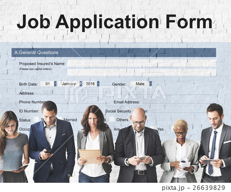 Job Application Hiring Document Form Concept Job Application Hiring Document Form Concept 26639829