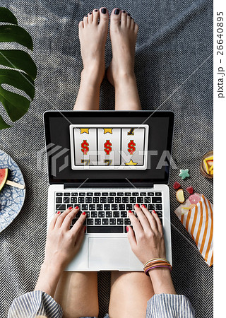 Lotto Slot Machine Jackpot Win Concept 26640895