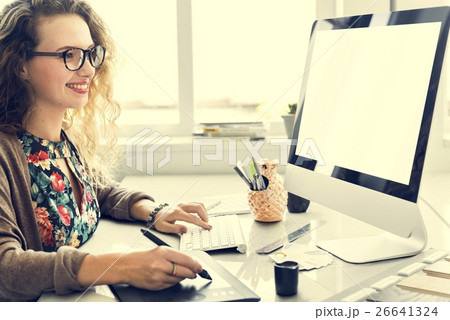 Woman Digital Device Internet Female Girl Concept 26641324