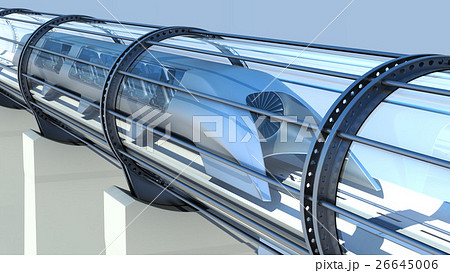 Monorail Futuristic Train In Tunnel 3d Renderingのイラスト素材