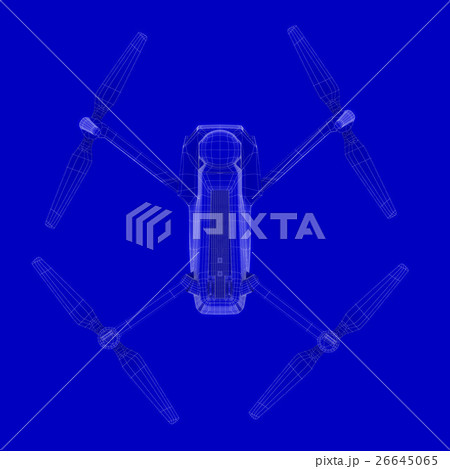 drone blueprint. 3d rendering 26645065