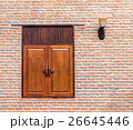 Facade of Old Building with Wooden Window  26645446