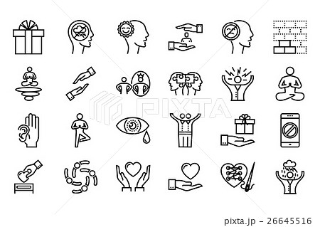 Conscious living icons set 26645516