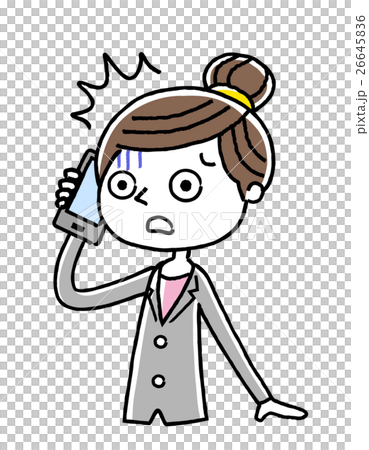 Phone: female, business, surprised, uneasy 26645836