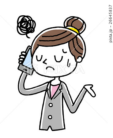 電話:女性、ビジネス、がっかり、残念 電話:女性、ビジネス、がっかり、残念 26645837