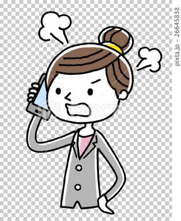 Phone: woman, business, angry, scold 26645838