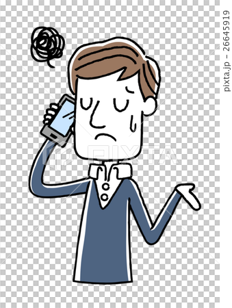 電話:若い男性、あきれる、残念、がっかり 電話:若い男性、あきれる、残念、がっかり 26645919