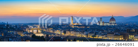 Florence panorama city skyline  when sunset, Italy 26646091
