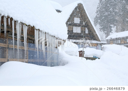 世界遺産五箇山　相倉合掌造り集落雪景色 26646879