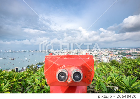 Binoculars on scenic pattaya bay and city Binoculars on scenic pattaya bay and city 26648420
