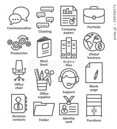 Business office icons in line style 26648473