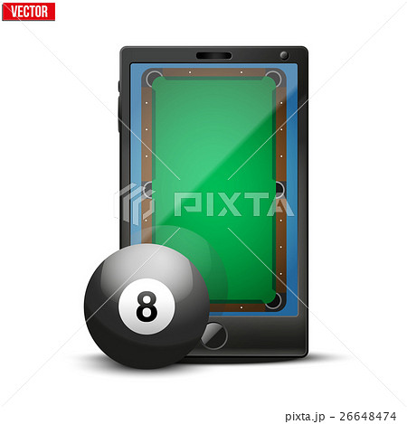 Smartphone with billiard ball and field on the 26648474