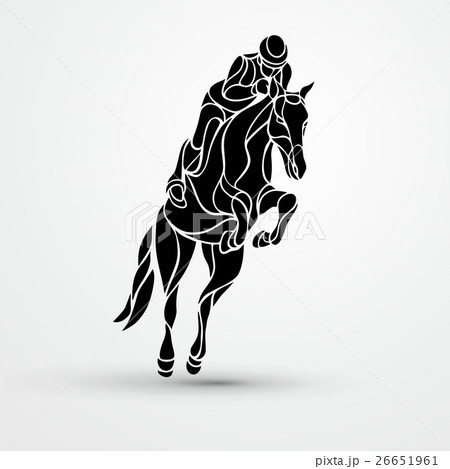 Horse race. Equestrian sport. Silhouette of racing 26651961