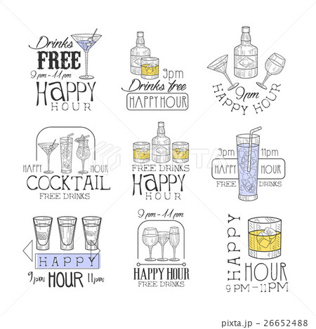 Cocktail Bar Happy Hour Promotion Sign Design 26652488