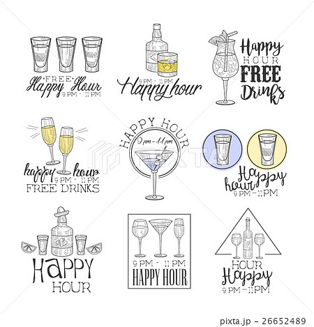 Cocktail Bar Happy Hour Promotion Sign Design 26652489
