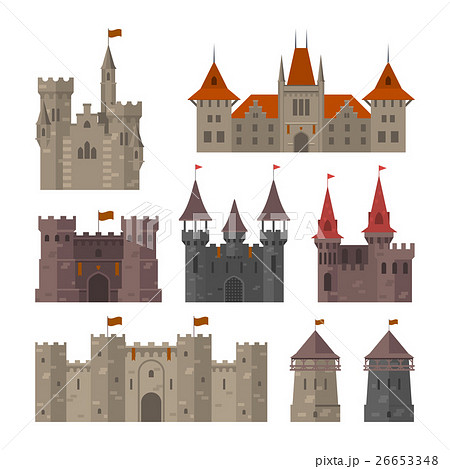 Medieval Castles Fortresses And Strongholdsのイラスト素材