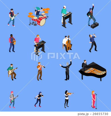 Musicians People Isometric Icons Set 26655730